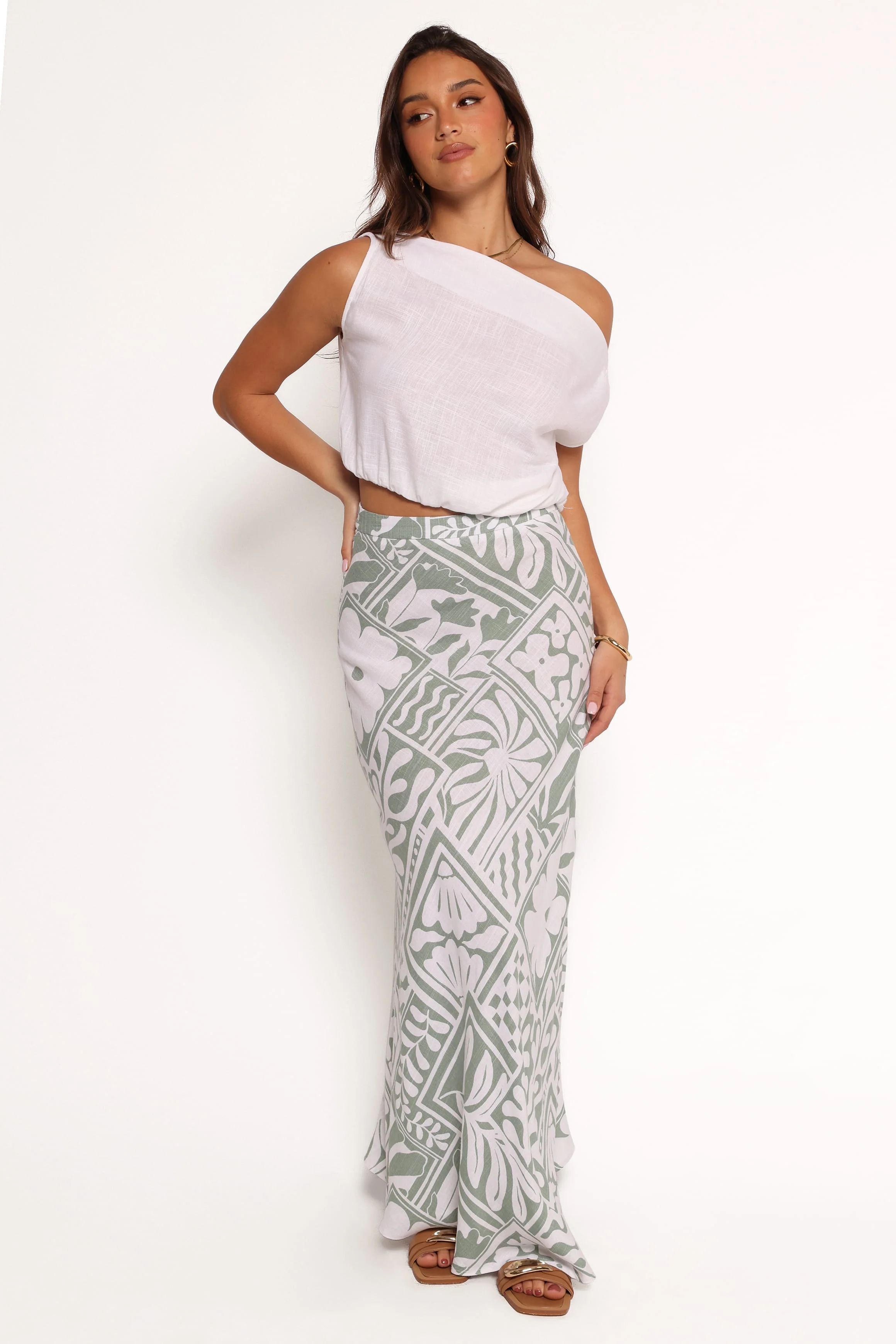 Willow Maxi Skirt - Sage Print - Image 3