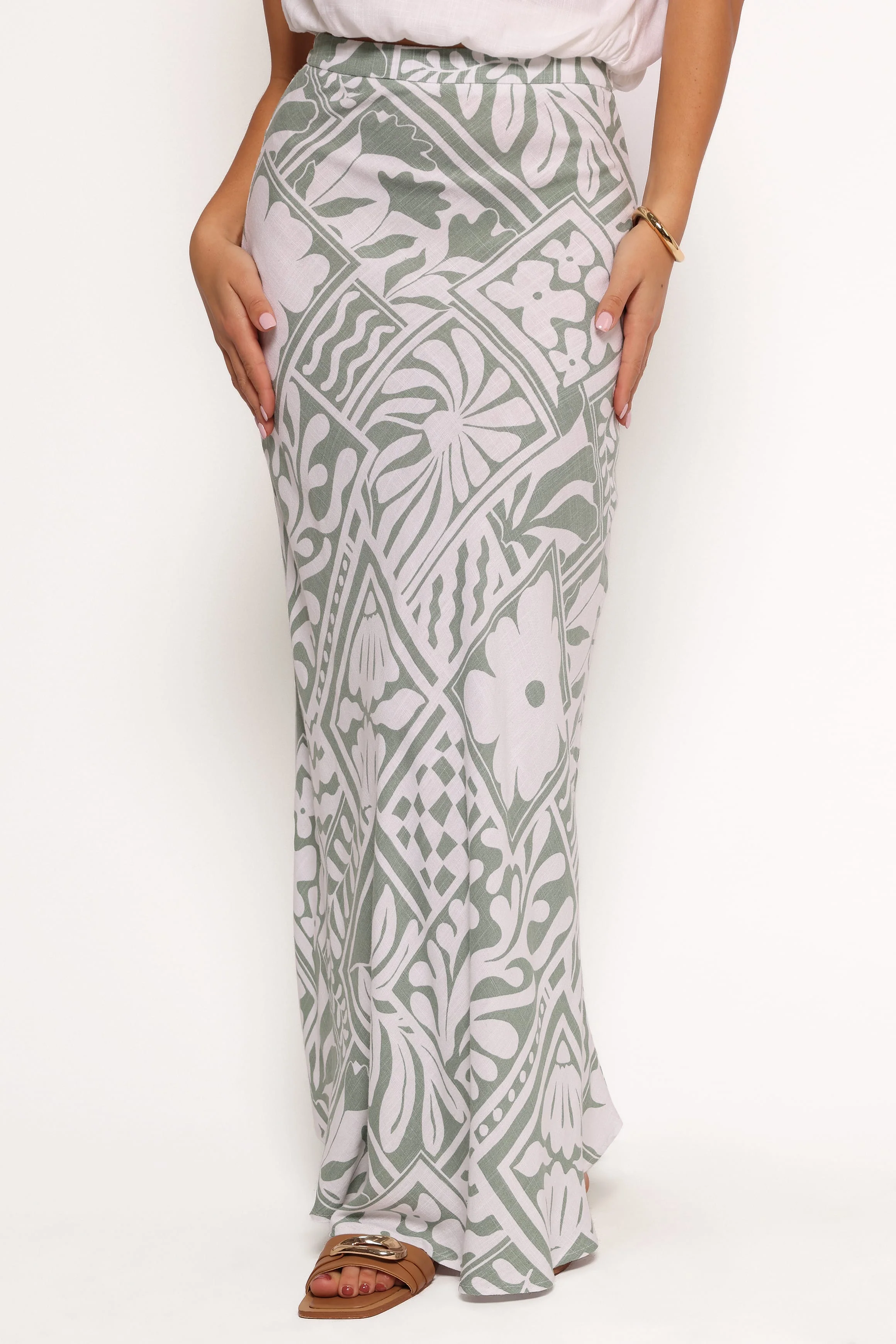 Willow Maxi Skirt - Sage Print - Image 4