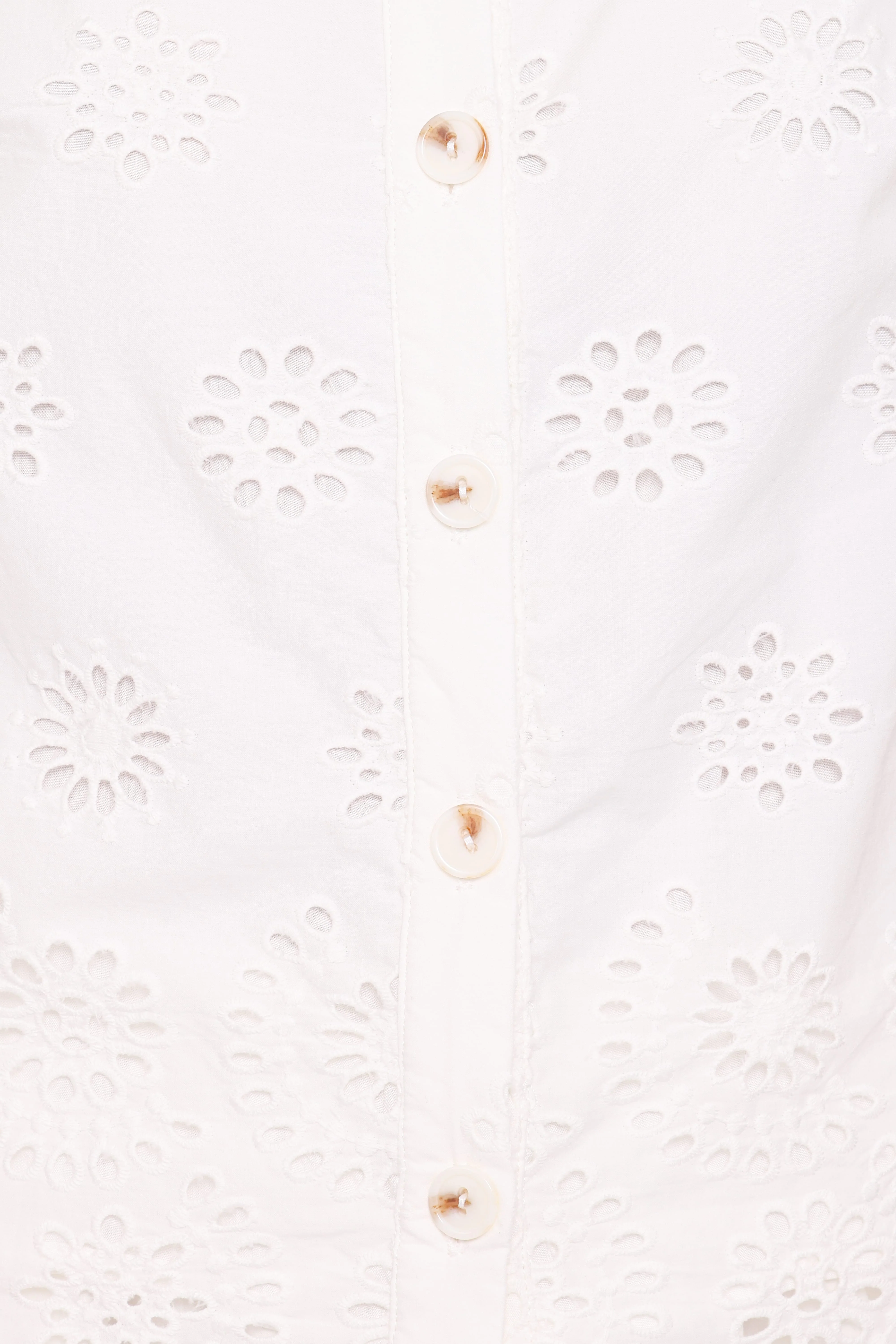Winny Button Front Top - White Broderie - Image 7