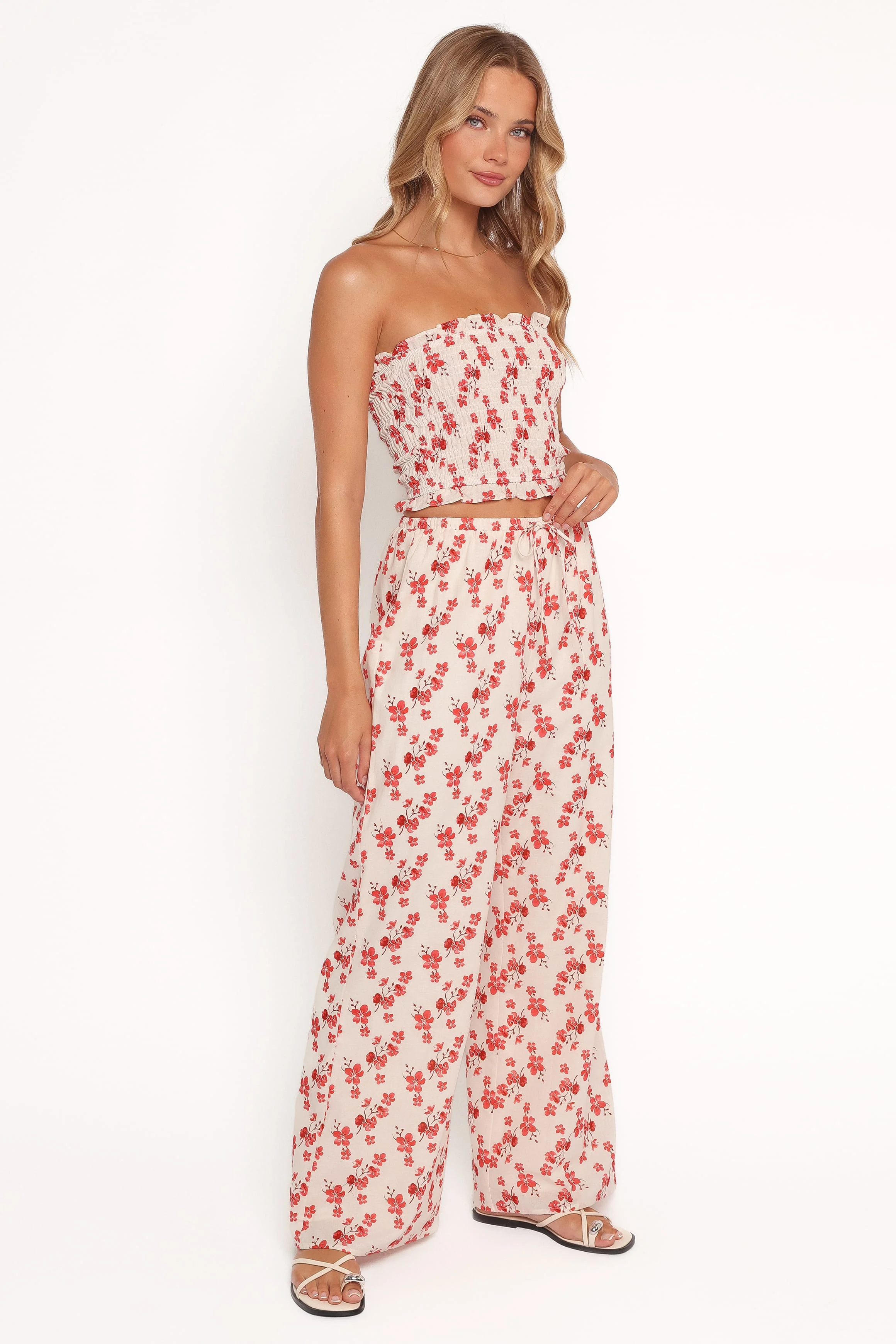 Winona Strapless Top - Red Blossom - Image 3