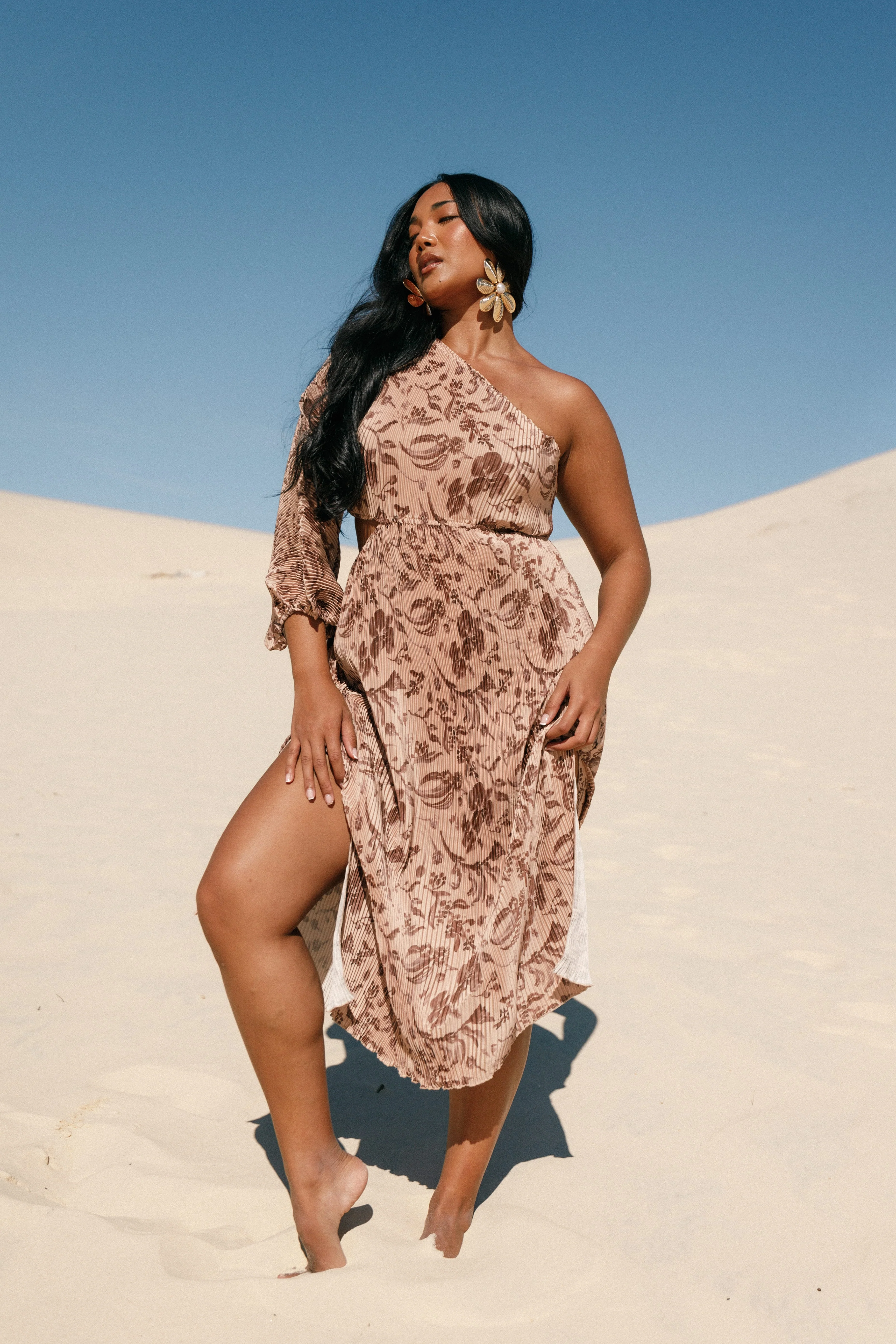 Wren One Shoulder Midi Dress - Wild Orchid - Image 2