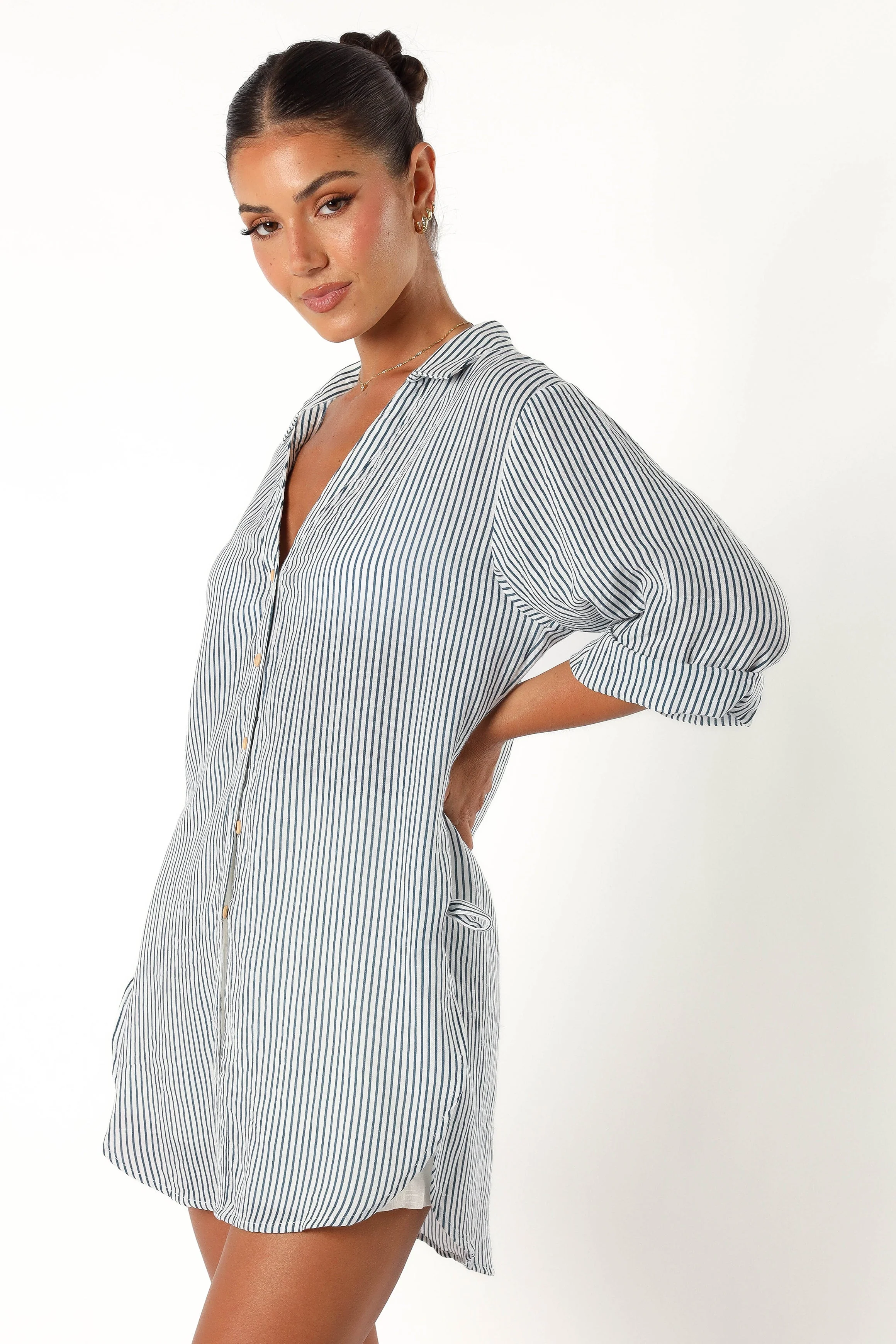 Wren Oversized Shirt - Navy - Image 4