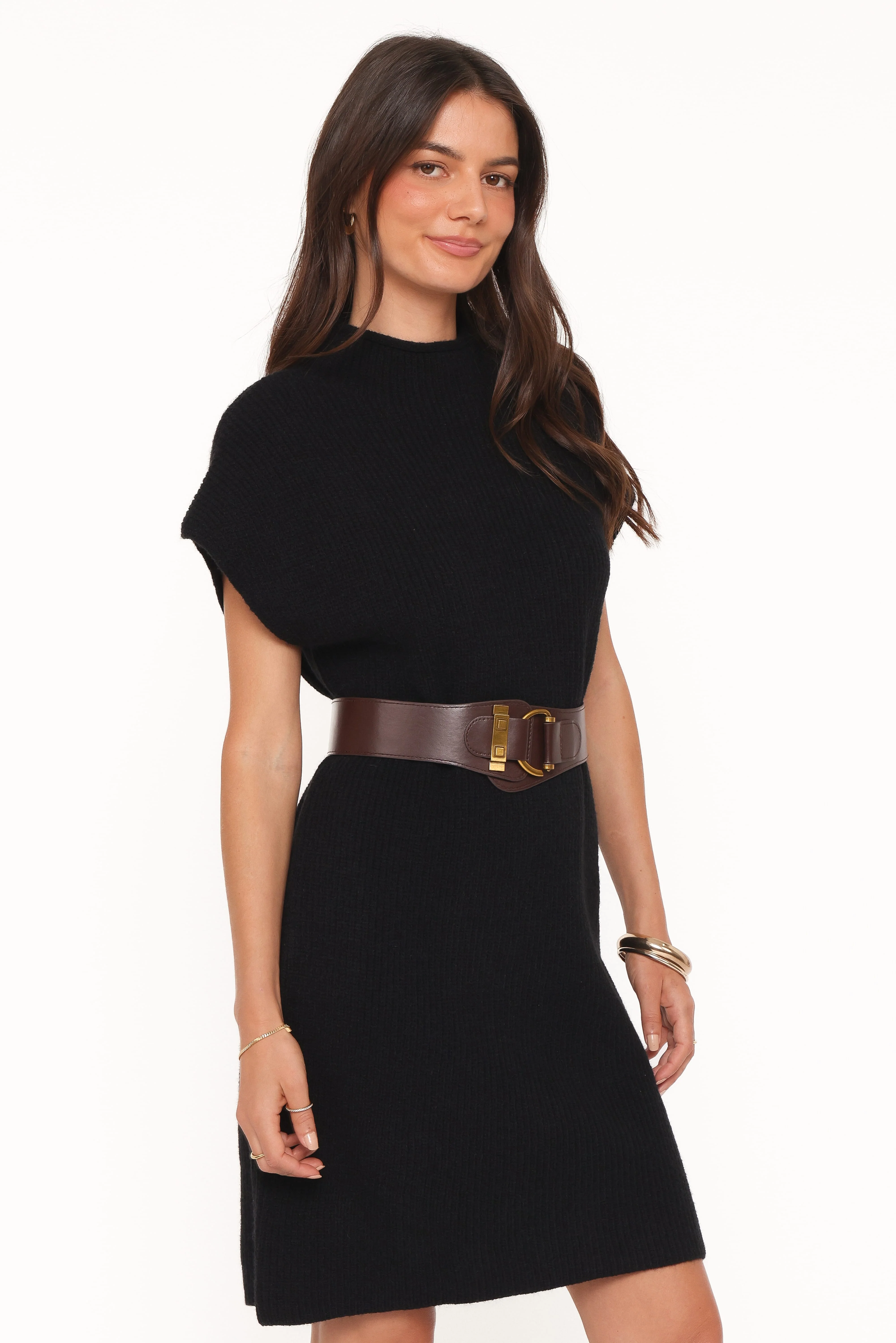 Wright Knit Mini Dress - Black - Image 3
