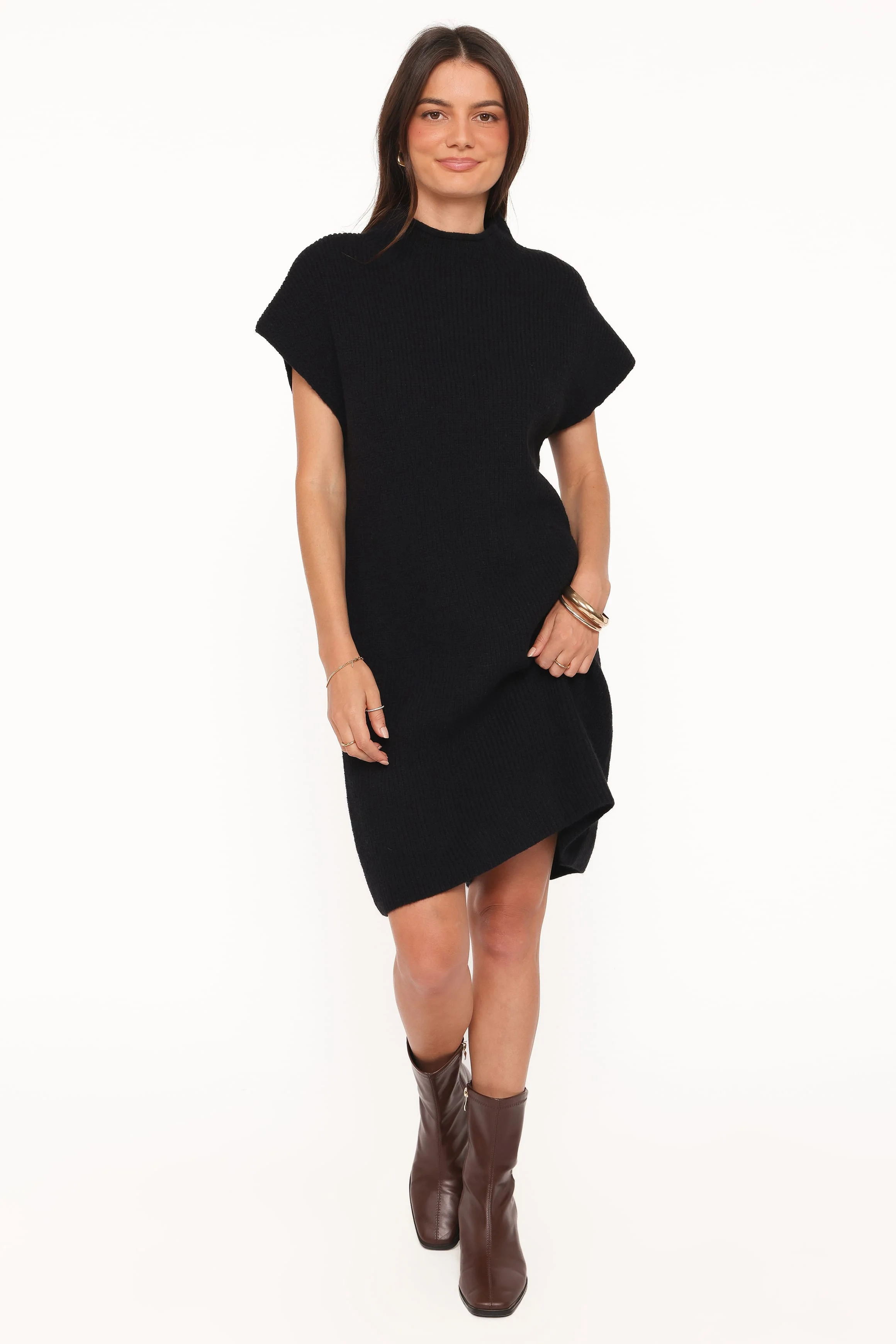 Wright Knit Mini Dress - Black - Image 5