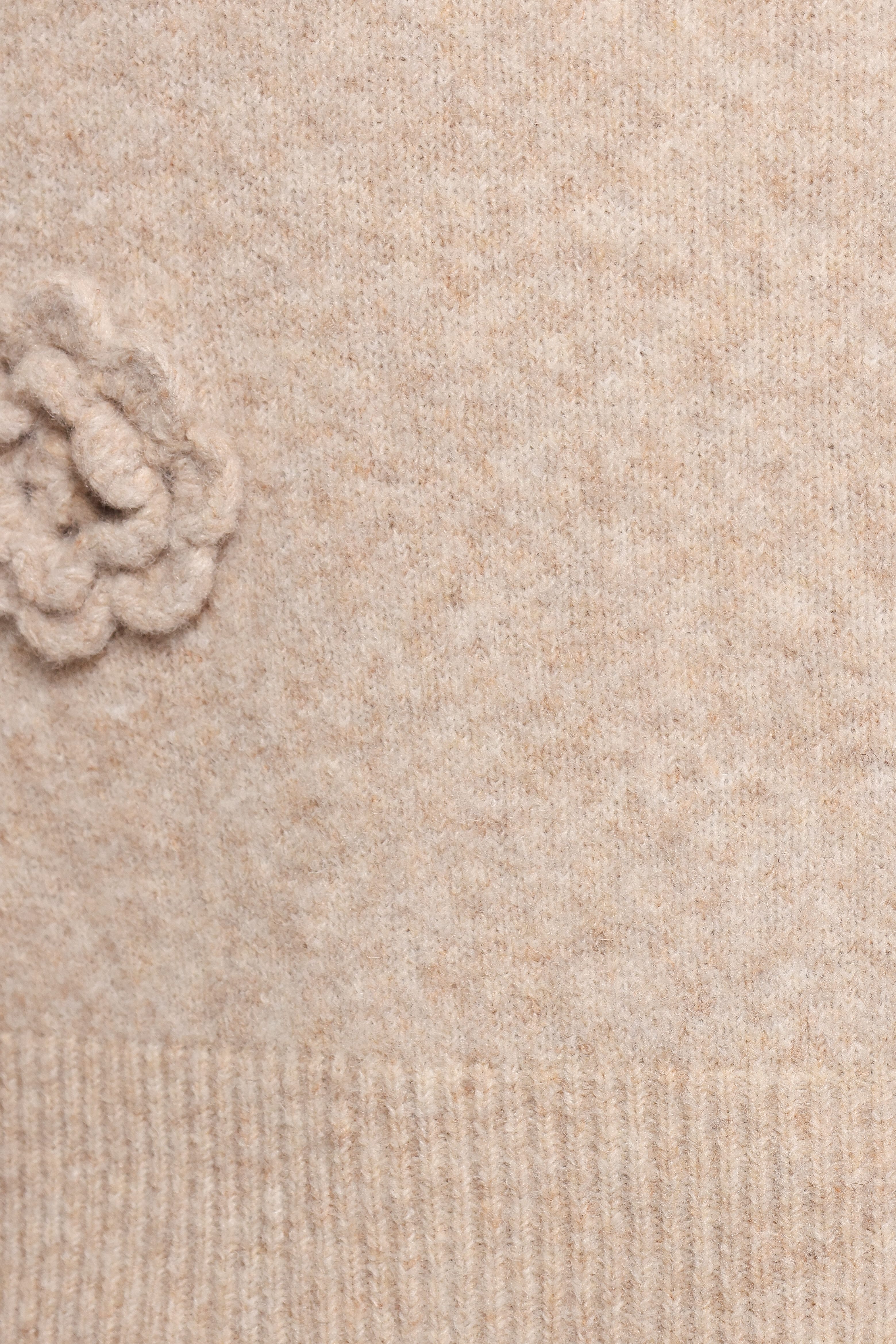Wynne All Over Flower Knit Sweater - Light Taupe - Image 7