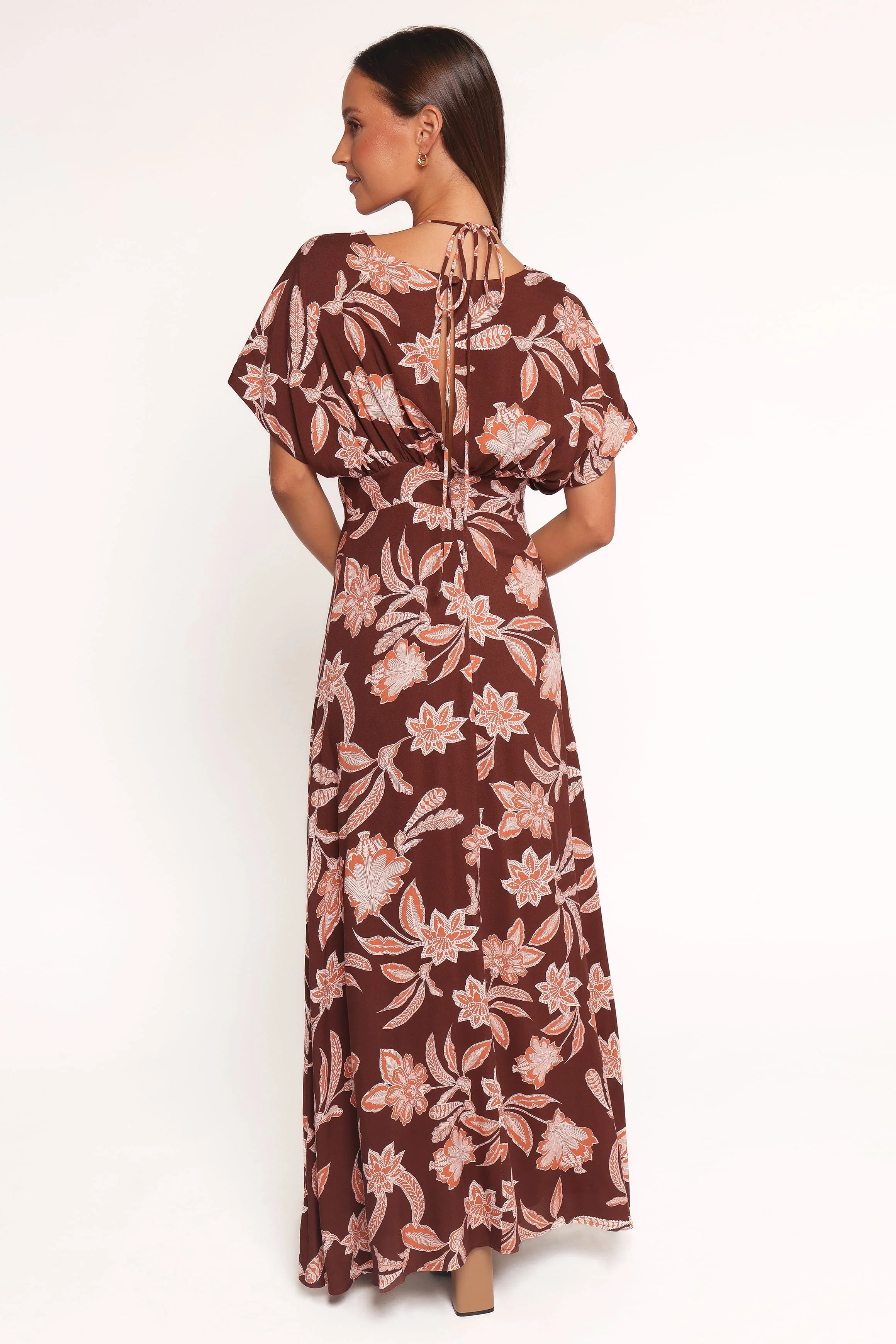 Yolande Midi Dress - Orange Floral - Image 4