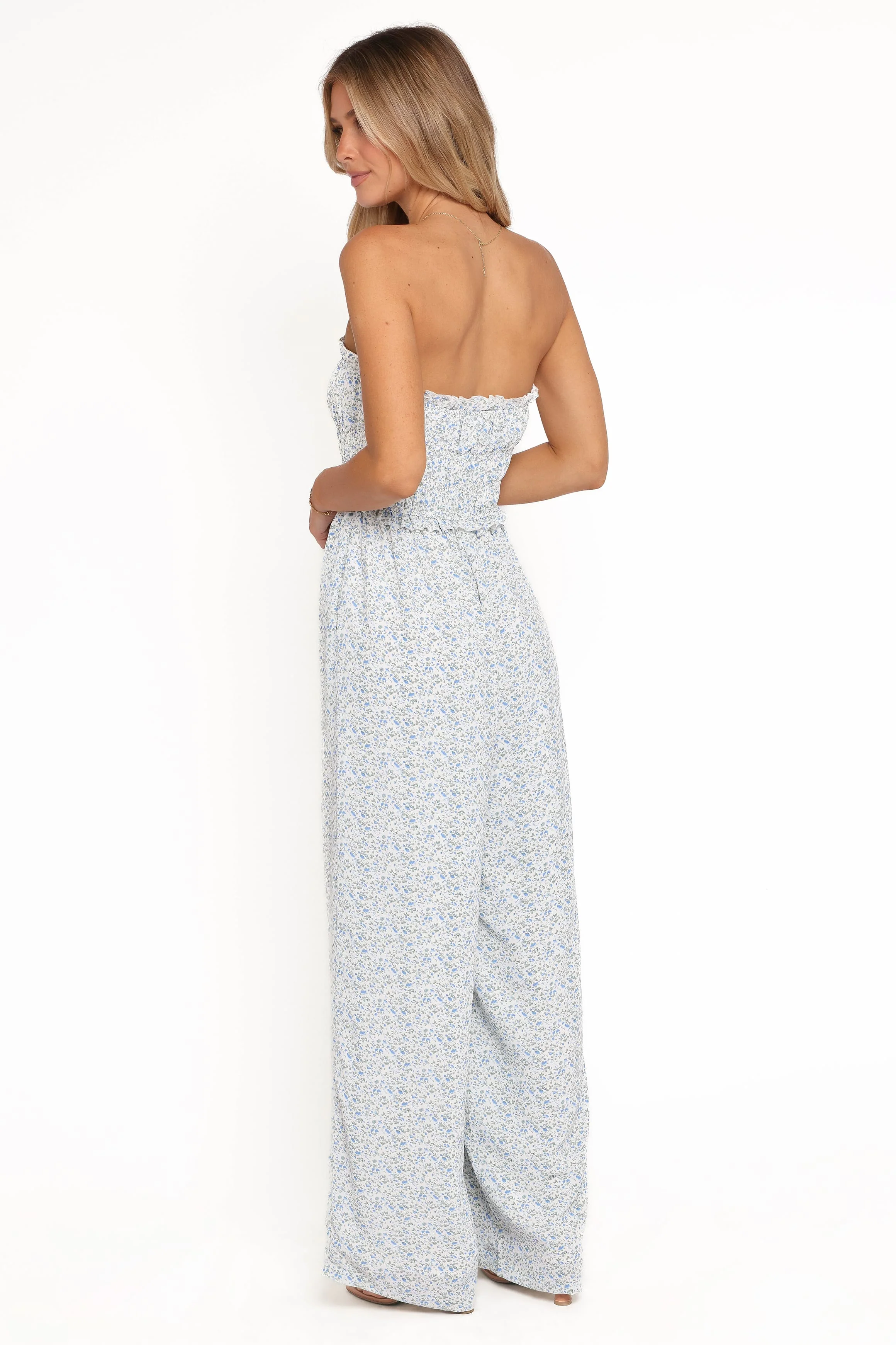 Yulissa Strapless Jumpsuit - Blue Floral - Image 5