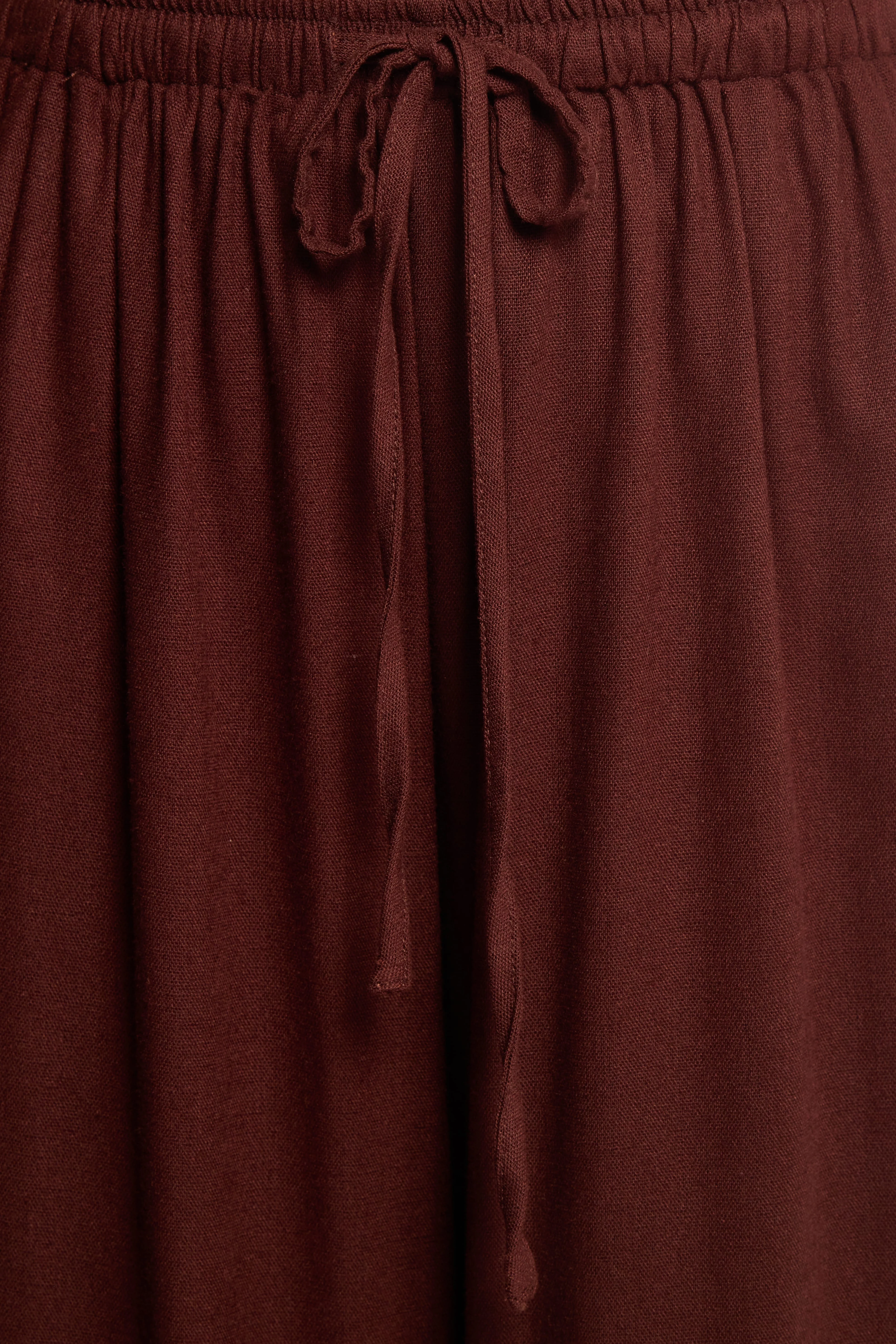 Zane Tie Waist Pant - Chocolate - Image 7