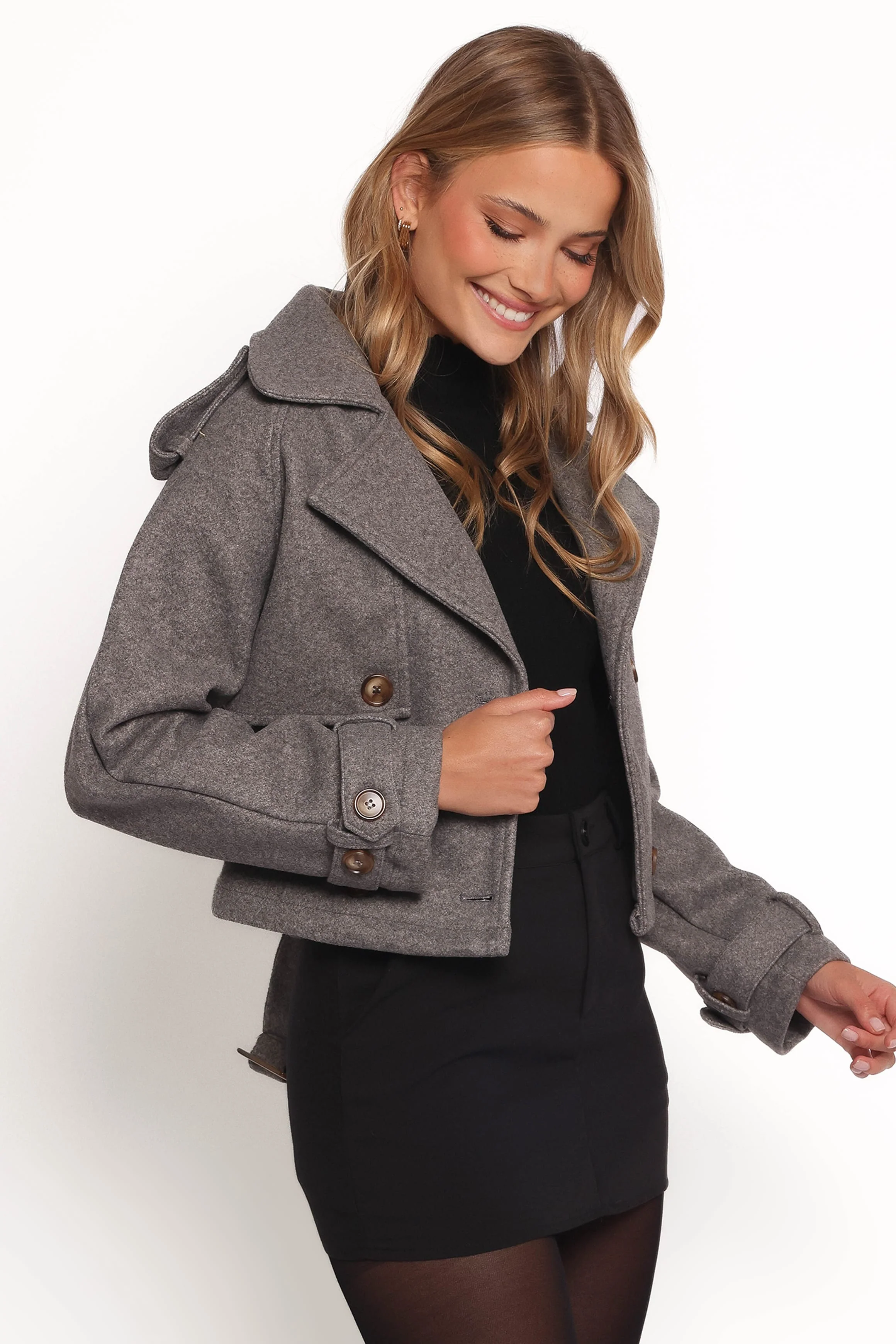 Zayda Crop Jacket - Grey - Image 6