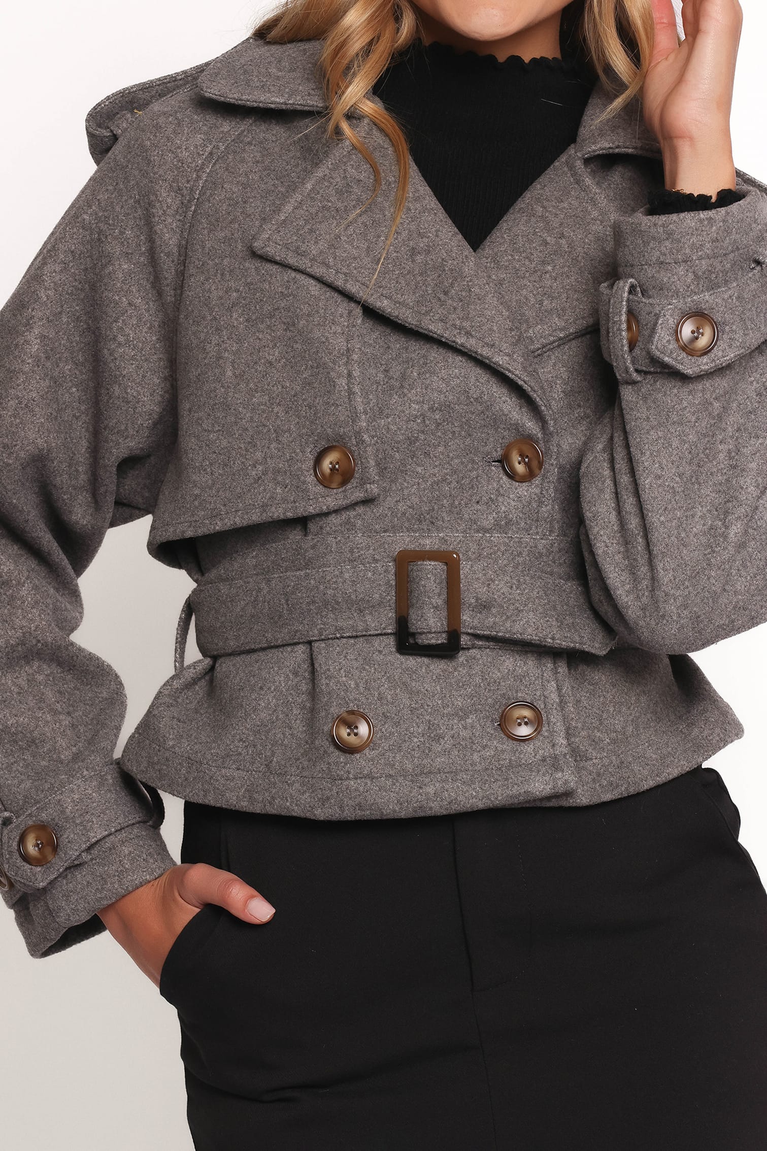 Zayda Crop Jacket - Grey - Image 7