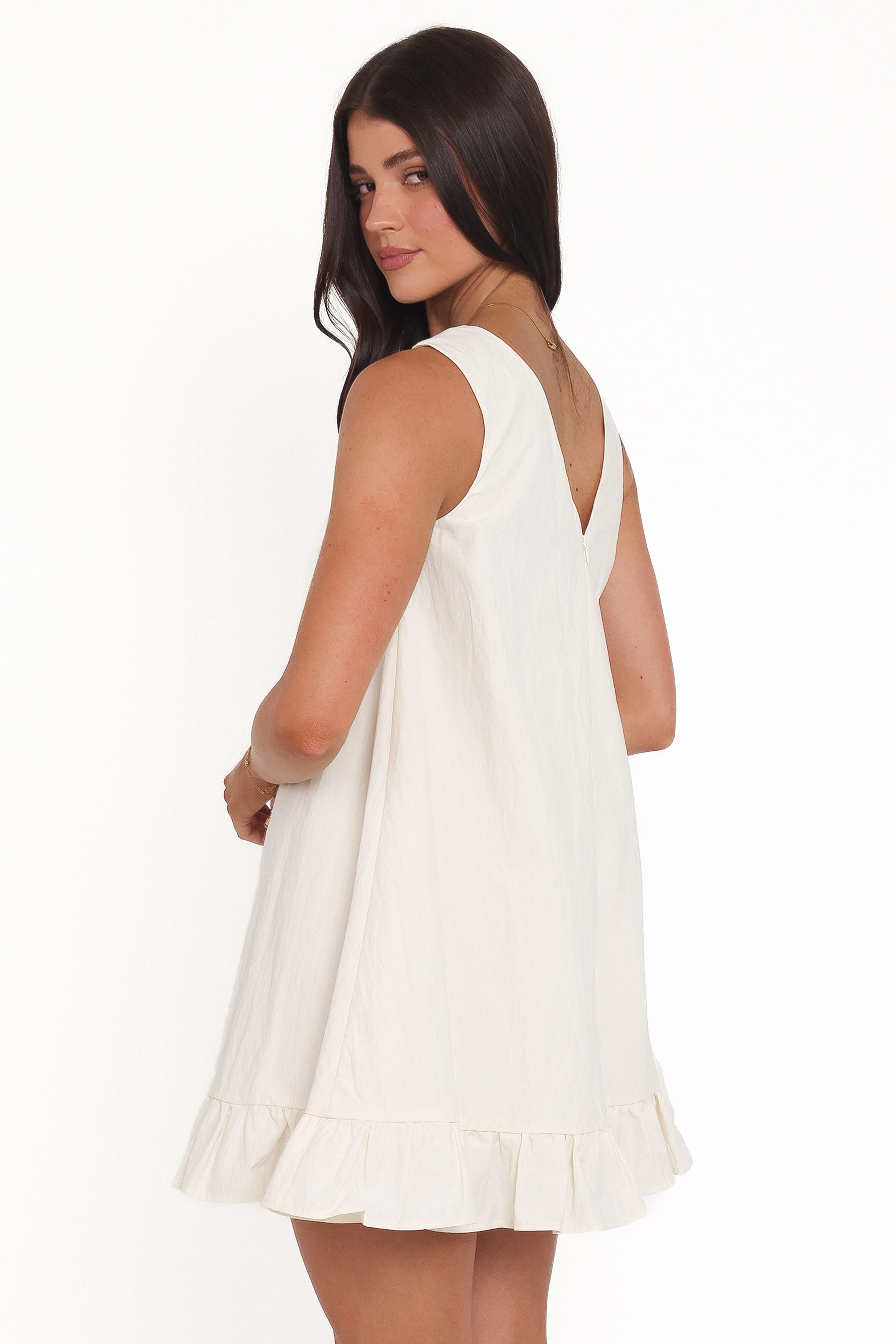 Zena Mini Dress - Cream - Image 4