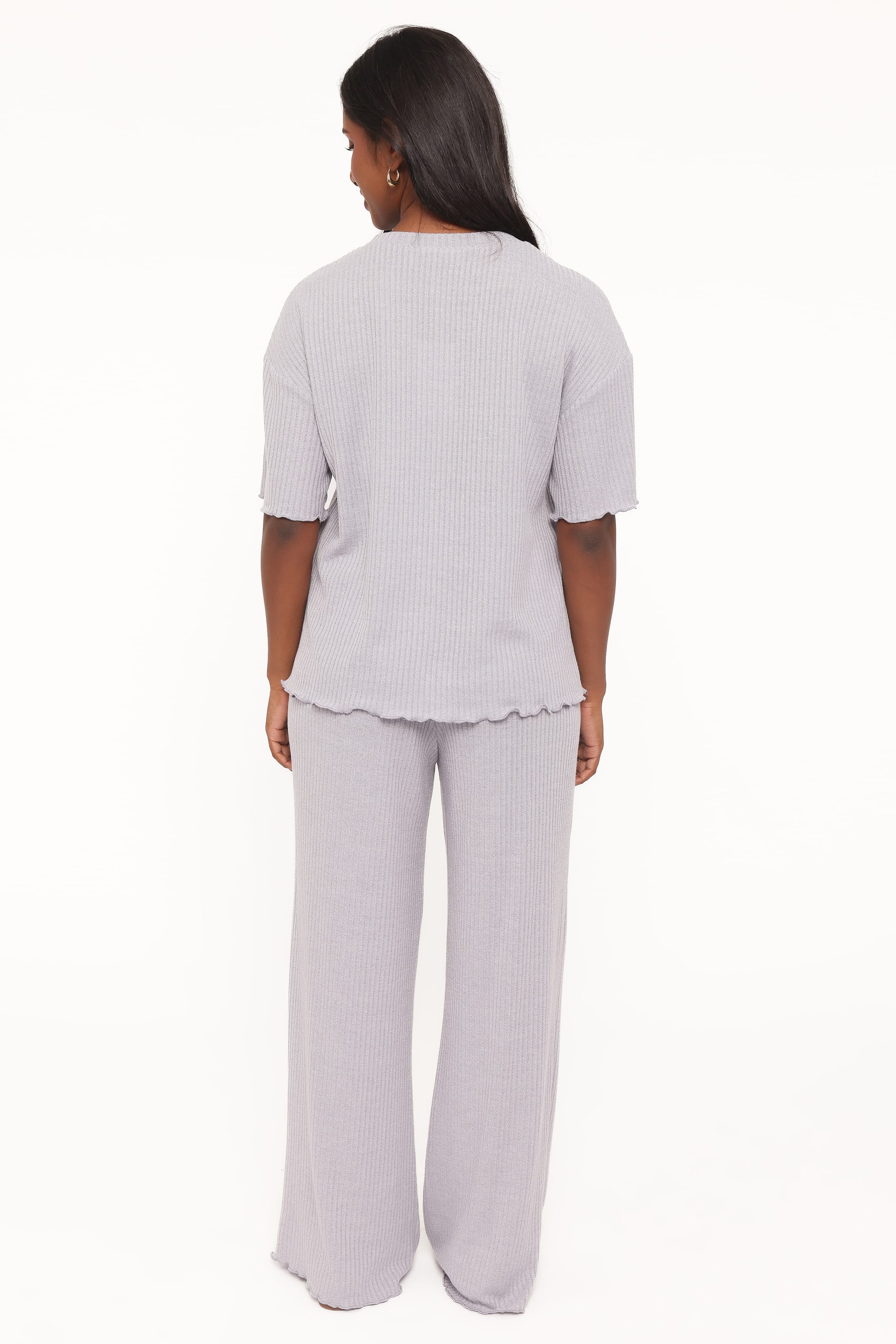 Zenith Ribbed Pant Set - Grey - Image 5