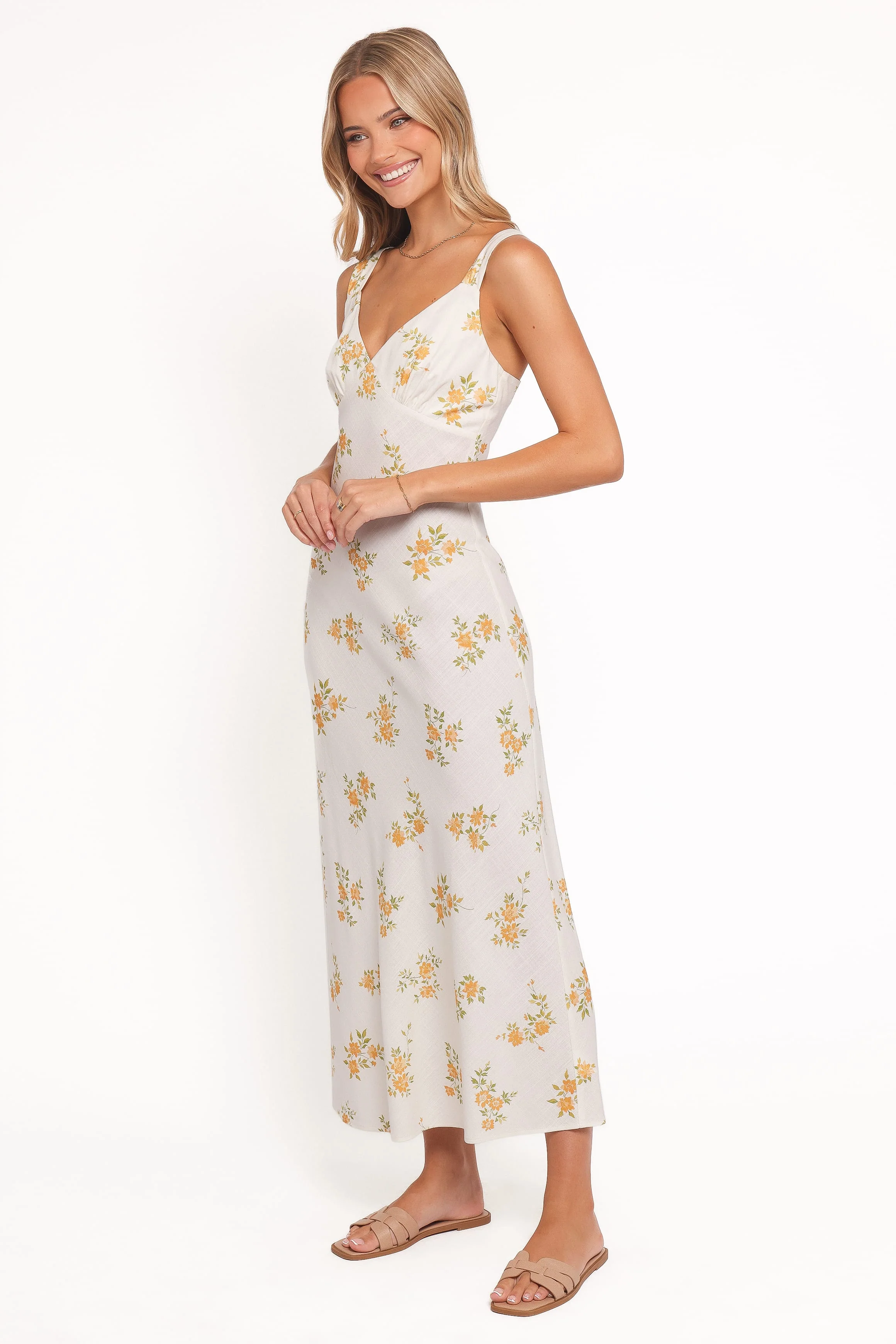 Zinnia Midi Dress - Yellow Floral - Image 3