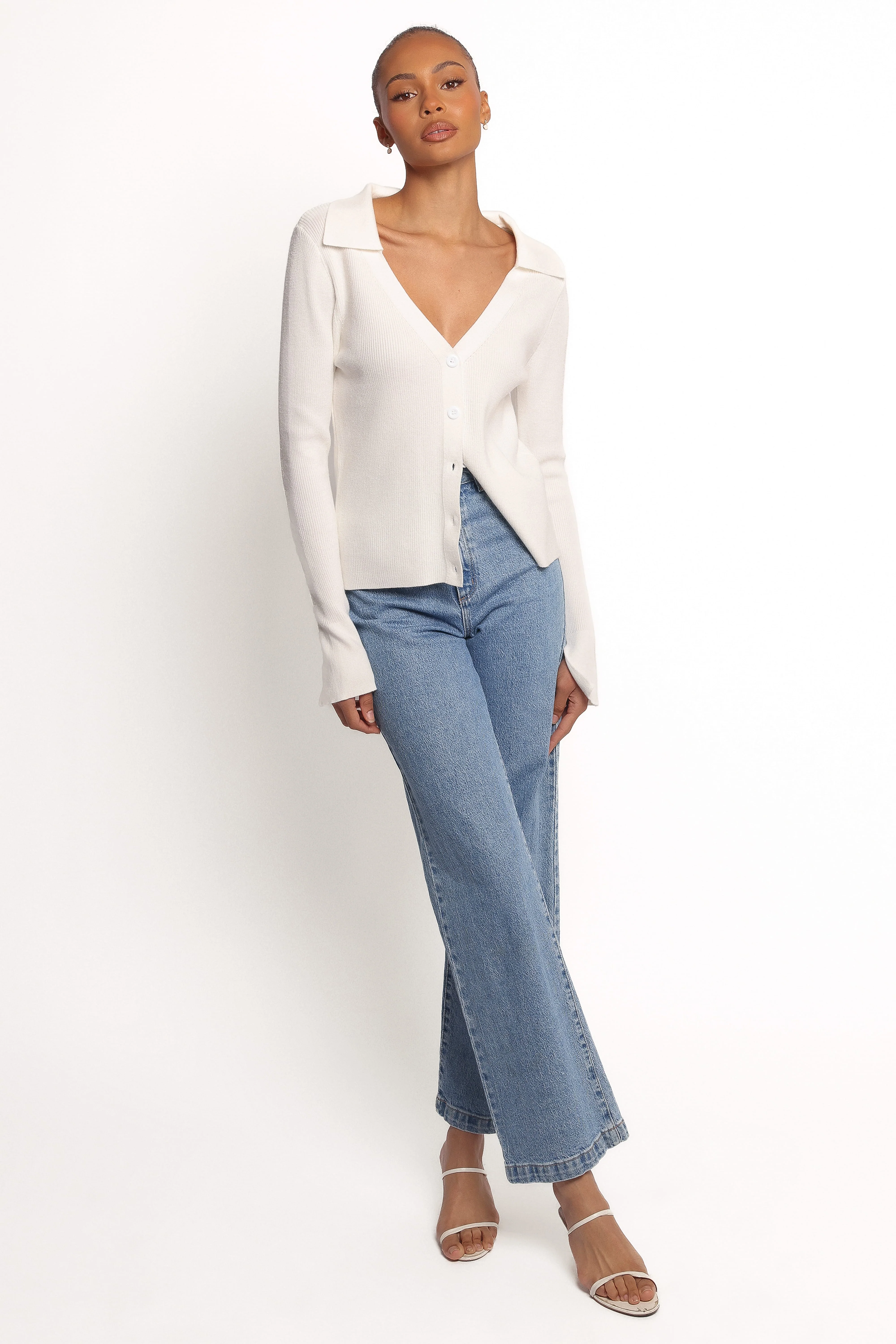 Zocco Long Sleeve Knit Top - Cream - Image 6